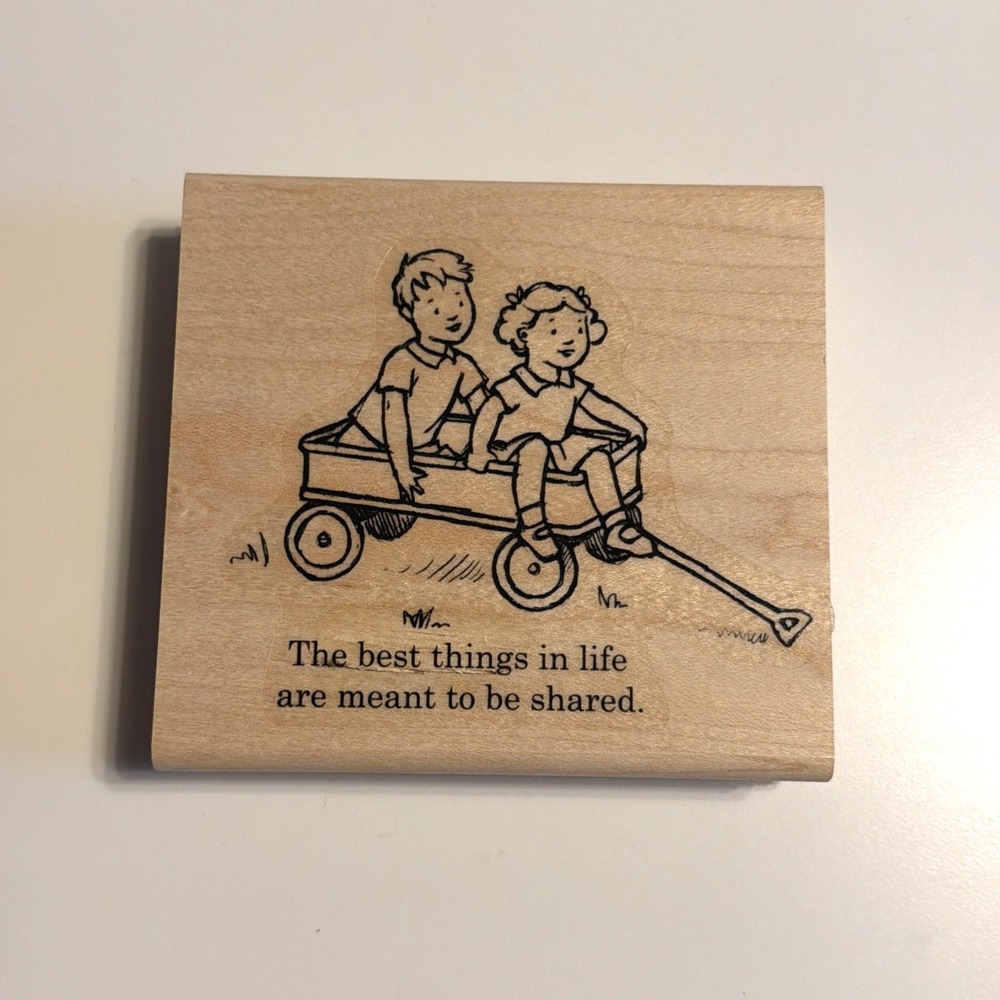 Stampin' Up! Kids Wagon Rubber Stamp Freindship Grows‎ Junk Journal Vintage 2001